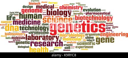 Mot génétique concept cloud. vector illustration Illustration de Vecteur