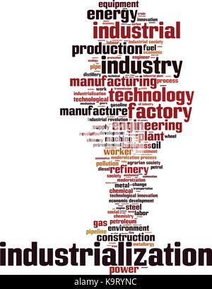 L'industrialisation mot concept cloud. vector illustration Illustration de Vecteur