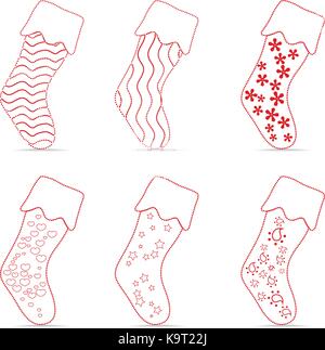 Ensemble d'hiver pour la conception d'esquisses socks Illustration de Vecteur