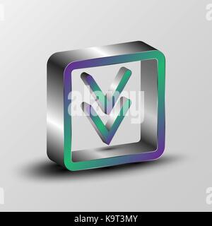 3d illustration d'un symbole en téléchargement sur boîte de métal Illustration de Vecteur