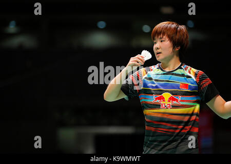 Tokyo Metropolitan gymnasium, Tokyo, Japon. 29Th sep 2017. Il bingjiao (RCS), le 23 septembre 2017 - Badminton : Daihatsu Japon yonex open 2017 dames en demi-finale à Tokyo Metropolitan gymnasium, Tokyo, Japon. crédit : yohei osada/aflo sport/Alamy live news Banque D'Images