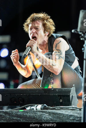 Las Vegas, USA. 29Th Sep 2017 - Cage The Elephant sur scène à la vie est belle fête jour 2 au centre-ville de Las Vegas - Crédit : Ken Howard/Alamy Live News Banque D'Images