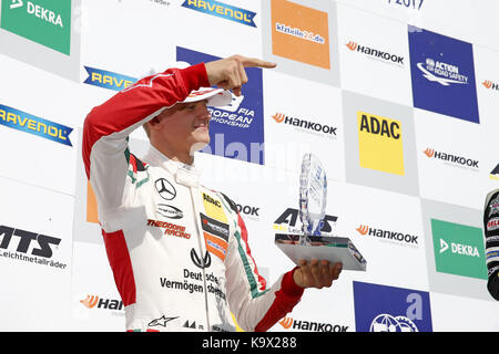 La recrue de la remise des prix, 25 mick schumacher (deu, Prema Powerteam fr, dallara f317 - mercedes-benz), FIA Formula 3 European Championship, ronde 9, course 1, red bull ring (Autriche), 21. - 23 septembre 2017. | verwendung weltweit Banque D'Images