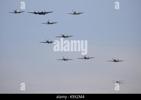 Avions de la RAF des années 1930 au Duxford September Airshow. CopySpace Banque D'Images