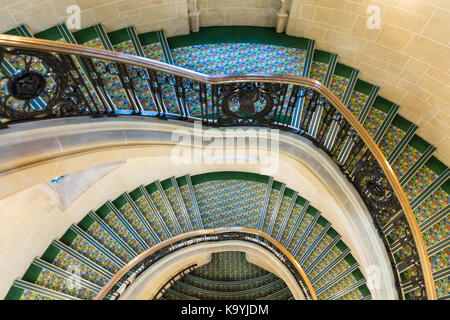 Le grand escalier, escaliers en spirale de la Cour Suprême du Royaume-Uni, Westminster, London England UK Banque D'Images