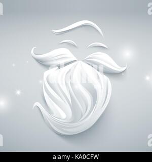 Résumé Le père Noël blanc signe face Illustration de Vecteur