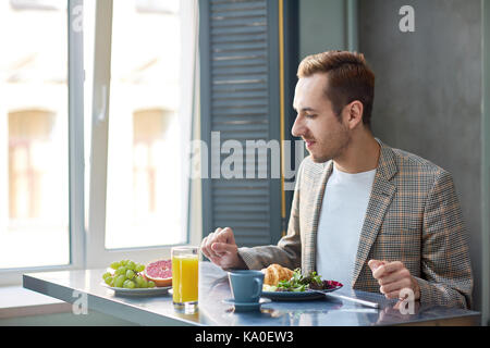 Le petit-déjeuner à l'accueil Banque D'Images