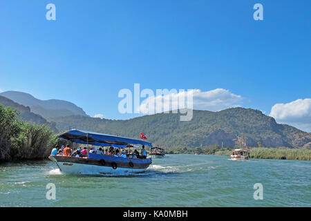 Excursion en bateau sur la rivière Dalyan, Turquie Banque D'Images