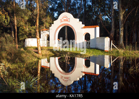 Entrée d'un 'traditionnel'. Estancia Las Flores, l'Argentine. Banque D'Images