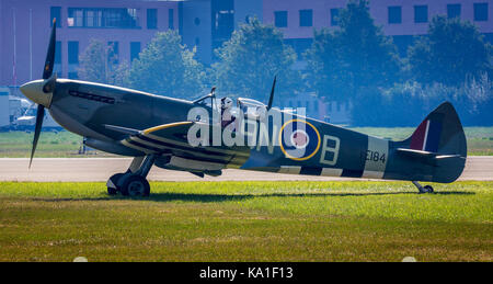 Spitfire MK IX, Sion Airshow, Sion, Valais, Suisse Banque D'Images