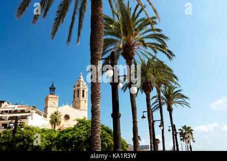 Rues de la région de la mer Méditerranée à Sitges, Espagne Banque D'Images