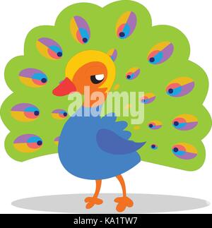 Cute baby peacock cartoon Illustration de Vecteur