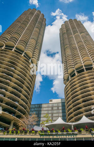 Chicago ville. marina city tour de condominiums pâtés Banque D'Images