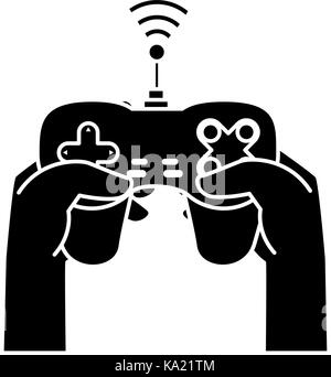 Côté utilisateur avec l'icône de commande à distance de drones Illustration de Vecteur