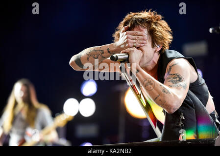 Las Vegas, Nevada - 23 septembre 2017 - Cage the Elephant sur scène à la vie est belle fête jour 2 au centre-ville de Las Vegas - Crédit : Ken Howard/Alamy Live News Banque D'Images