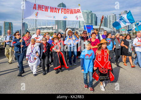 Le Premier Ministre de la Colombie-Britannique, John Horgan à la Marche pour la réconciliation, Vancouver, Colombie-Britannique, Canada. Banque D'Images