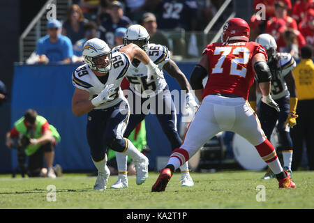 Carson, ca. Sep 24, 2017. NFL Kansas City Chiefs vs Los Angeles Chargers à Stubhub Center de Carson, ca le 24 septembre 2017. (Photographe complète absolue & Company Crédit : Jevone MarinMedia.org/Cal Moore/Sport Media Network Television (veuillez contacter votre représentant des ventes pour l'utilisation de la télévision. Credit : csm/Alamy Live News Banque D'Images