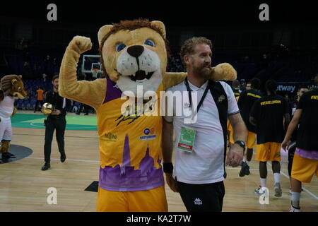 Londres, Angleterre, Royaume-Uni. 24 septembre 2017. london lions a gagné le premier betway british basketball all-stars, battant newcastle eagles 26-25 lors de la finale au o2. crédit : voir li/Alamy live news Banque D'Images