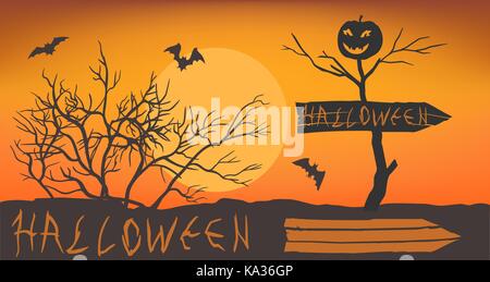 Lettrage halloween stylisée. Illustration de Vecteur