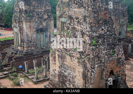 Oveview, du temple de pré Rup, Parc archéologique d'Angkor, Siem Reap, Cambodge Banque D'Images