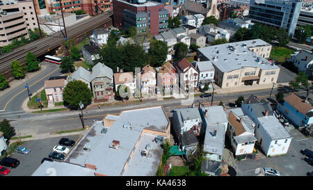 Aerail vue sur le centre-ville de New Brunswick, New Jersey Banque D'Images