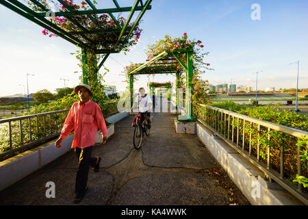 Nov 7, 2014 - Ho Chi Minh Ville, Vietnam : la passerelle au numéro 5, Vo Van Kiet, autoroute, district 8. Banque D'Images