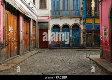 Vieux bâtiments sur la ville historique de Travessa do Comércio, Centro, Rio de Janeiro, Brésil, Amérique du Sud Banque D'Images