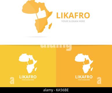 L'Afrique comme vecteur et logo combinaison. safari et meilleur Symbole ou icône. géographie unique, continent et choix de conception logotype modèle. Illustration de Vecteur