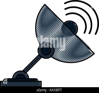 Antenne satellite bowl Illustration de Vecteur