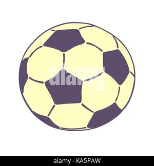 L'icône d'un ballon de football isolé sur fond blanc. vector illustration en couleur. Illustration de Vecteur