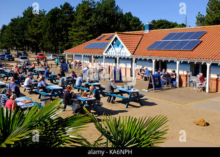 Café de la plage de Wells-next-the-Sea, North Norfolk, Angleterre Banque D'Images