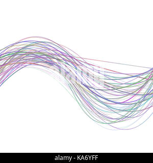 Fond de rayure vague dynamique - conception de lignes courbes colorées Banque D'Images