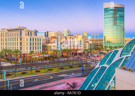 San Diego, Californie, paysage urbain au quartier Gaslamp. Banque D'Images