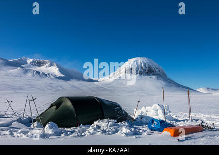 En tente tunnel sarek national park Banque D'Images