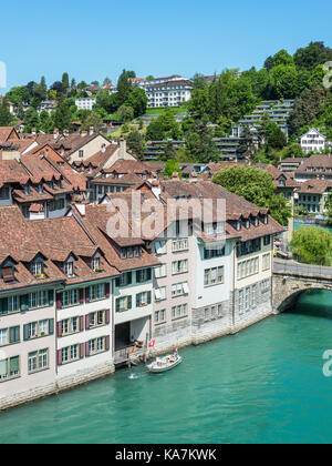 Berne, Suisse - le 26 mai 2016 : architecture de la vieille ville d'Europe, paysage côtier à Berne (patrimoine unesco), la capitale de la suisse. Banque D'Images