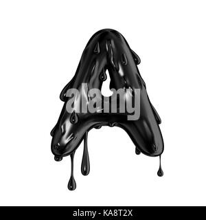 Des gouttes noires halloween lettre capitale un slime Banque D'Images