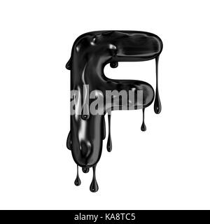 Slime dégoulinant noir halloween la lettre f Banque D'Images