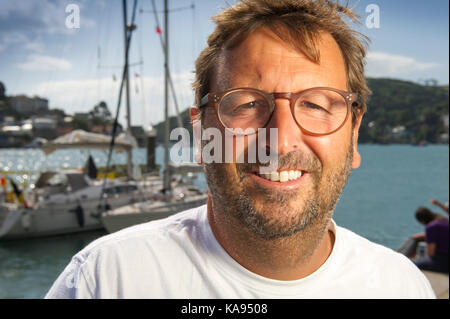 Cuisinier/restaurateur mitch tonks de l'hippocampe restaurant, Dartmouth, Devon, UK Banque D'Images