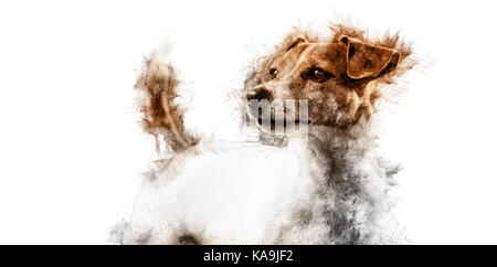 Jack Russell Terrier dog art numérique. Banque D'Images