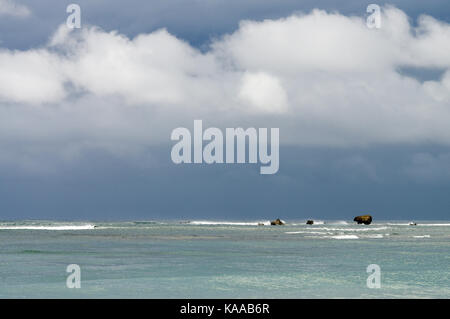 Les mers de Conset Rocky Bay sur la côte est de la Barbade Banque D'Images