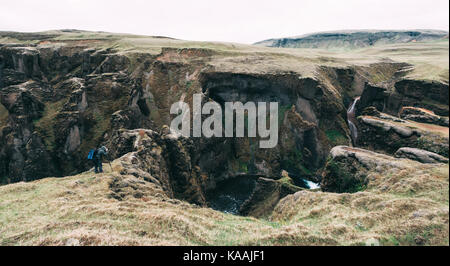 Fjadrargljufur canyon dans le sud-est de l'islande Banque D'Images