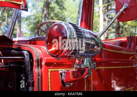 Détail d'un mack pumper fire truck 1949 au 37e salon annuel de l'appareil d'incendie et de rassembler à la 37e assemblée annuelle de l'appareil incendie montrent et muster à Wheaton Banque D'Images