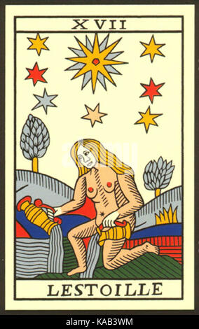 Tarot de Marseille Jean Noblet Trump 17 Banque D'Images