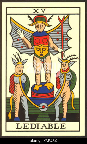 Tarot de Marseille Jean Noblet Trump 15 Banque D'Images