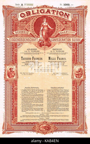 Schweizerische Eidgenossenschaft 1889 Banque D'Images