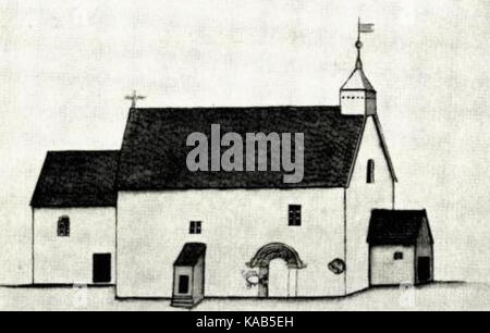 Vieille église de Sakshaug anno 1774 Banque D'Images
