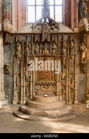 Lieu de culte du Saint Sacrement, 1370, Église Saint Sebaldus (St. G. Sebald, Sebalduskirche), Nuremberg, Allemagne Banque D'Images
