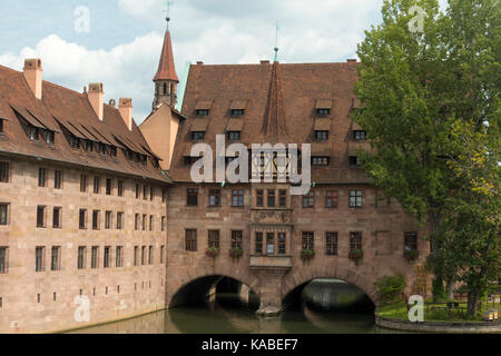 Heilig-Geist-Spital ou à l'hôpital de l'Esprit Saint., Nuremberg, Bavière, Allemagne Banque D'Images