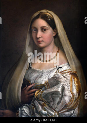 Raffaello Santi Raffaello, de Urbino, Rafael Sanzio de Urbino, Raffael 1483 - 1520 - Femme avec un voile (La Donna Velata) Le palais Pitti - Le palais Pitti 1458 Renaissance de Florence, Italie, Banque D'Images