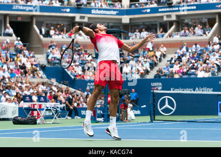 Roger Federer (SUI) de la compétition à l'US Open Tennis Championships 2017 Banque D'Images